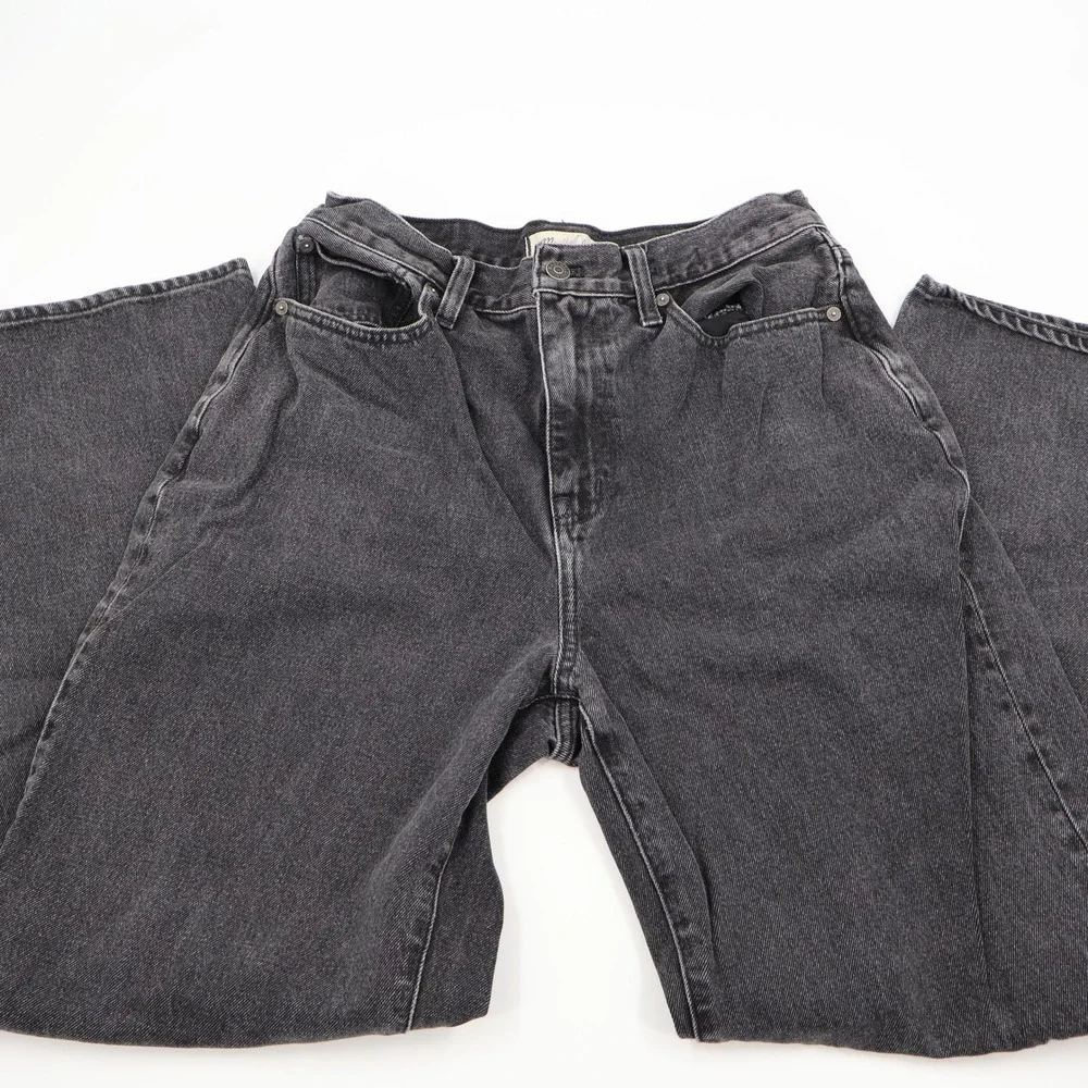 Madewell Baggy Straight‎ Jeans Womens 29 Black Faded High Rise Relaxed Denim